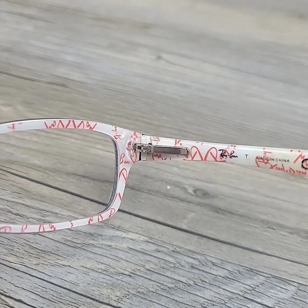 Ray-Ban RB 5234 5014 Eyeglasses FRAMES ONLY 51-16 140 Black White Red Letters‎